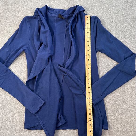 Splits Fifty Nine Open Front Drape Cardigan Top Women's Small Navy Blue Terry - Picture 4 of 10